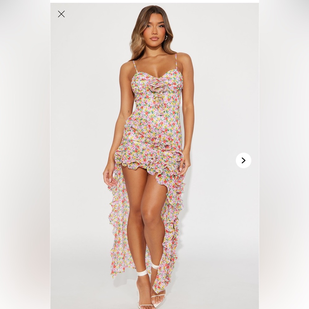 Multicolor Graphic Print Midi Dress